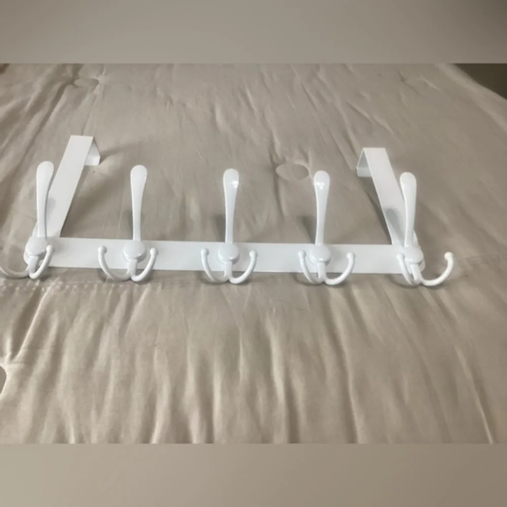White Over-the-Door Hook Rack